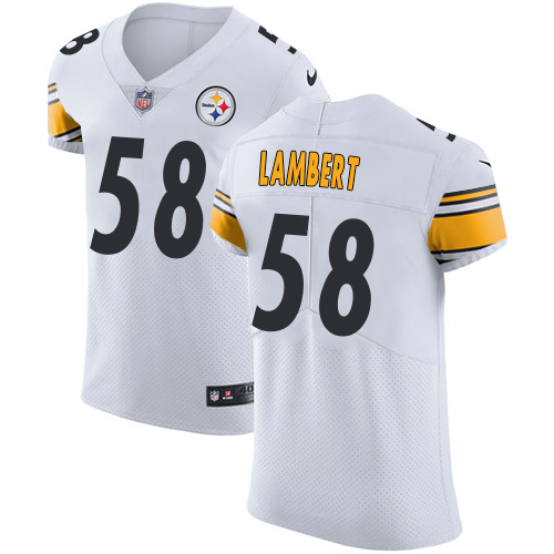 Nike Steelers #58 Jack Lambert White Men's Stitched NFL Vapor Untouchable Elite Jersey - Click Image to Close